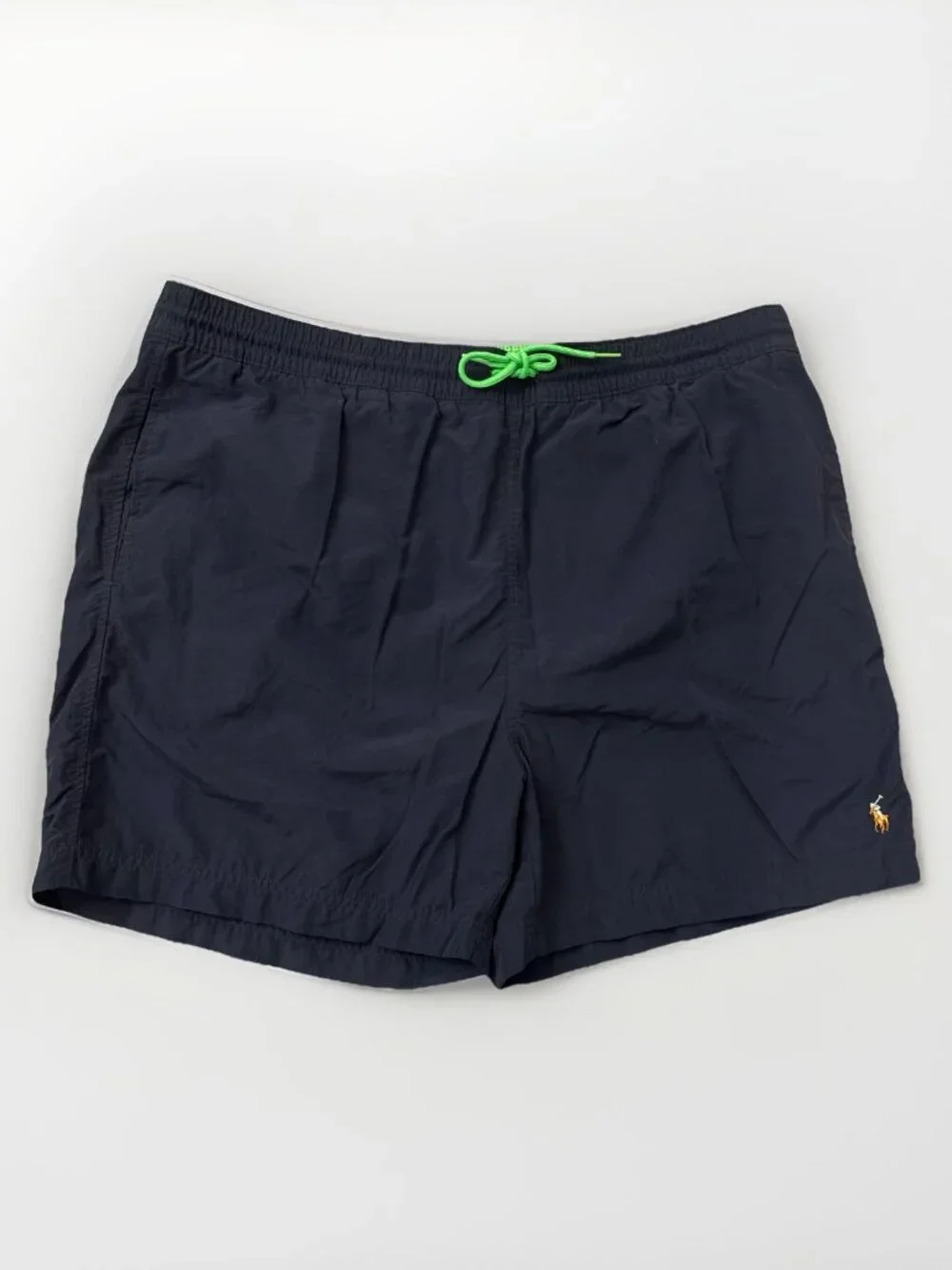 Vintage Polo Ralph Lauren Swim Trunks Shorts XXL Navy Green Mesh Lined RN 41381